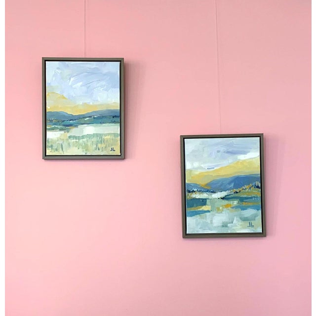 Framed Acrylic Landscapes Set of 2 For Sale - Image 4 of 4