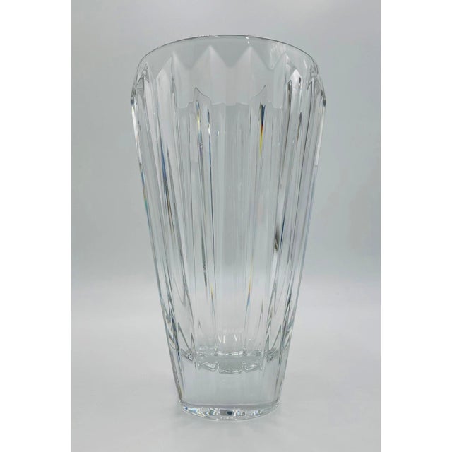 Mid-Century Modern 1980s Iconic Kosta Boda Signed Crystal Vase, Swedish Art Glass, Mid-Century Modern For Sale - Image 3 of 11
