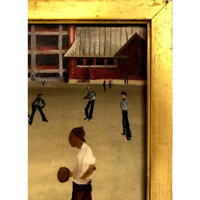 Oil on Board Painting of a Casual Ball Game, Attributed to Allan Rohan Crite (1910-2007) For Sale - Image 4 of 9