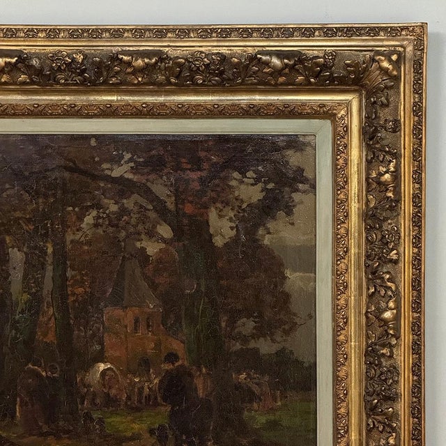 19th Century Belgian Landscape 'Autumn Village' by Victor De Buck (1855-1914) For Sale - Image 10 of 17