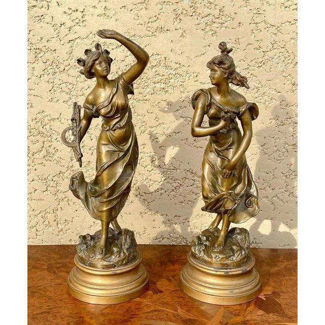The Lightning and Coup De Vent Statuettes from Lejeune, Set of 2 For Sale - Image 8 of 16