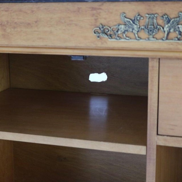 Henredon Henredon French Empire Satinwood, Ormolu & Marble Claw Foot Server 20thC For Sale - Image 4 of 18