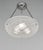 NOVERDY A French 1930 art deco pendant light in nickel plated solid brass holding a bowl in clear frosted molded-pressed...