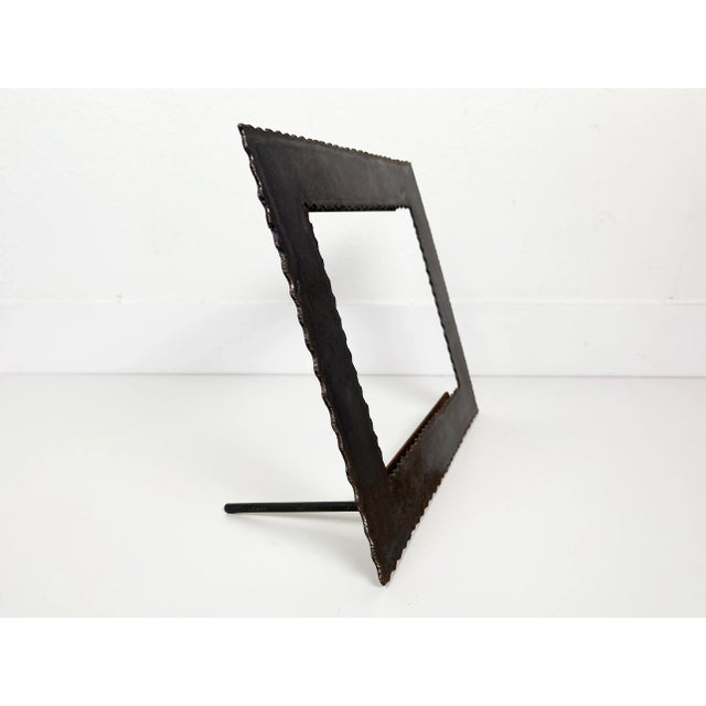 Vintage Brutalist Torch Cut Metal Picture Frame For Sale - Image 9 of 13