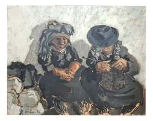 Jean Arene, Le Tricoteur, 1962, Oil on Canvas