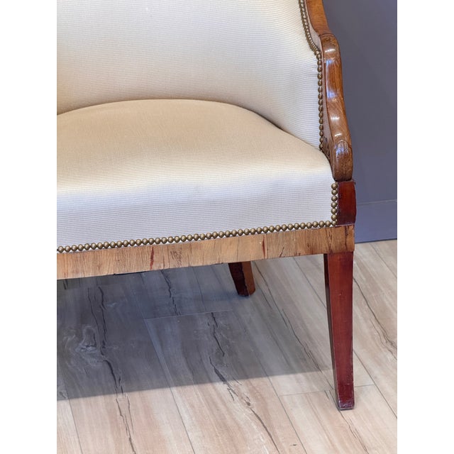 Early 19th Century Early 19th Century German Biedermeier Fruitwood Upholstered Tub Chair For Sale - Image 5 of 10