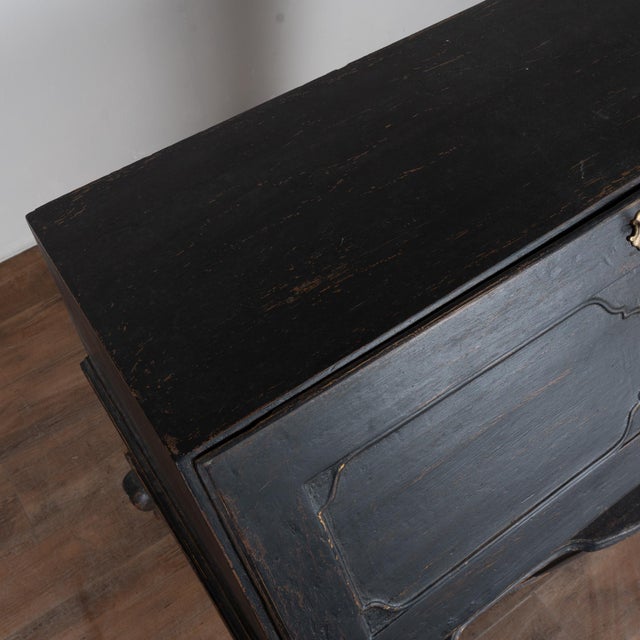 Early 19th Century Danish Black Painted Pine Secretary Bureau For Sale - Image 12 of 14