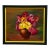Vintage Mid Century Impressionist "Poppy" Floral Still Life Original Oil Framed Painting in Bottle Green, Dark Pink & Canary Yellow For Sale