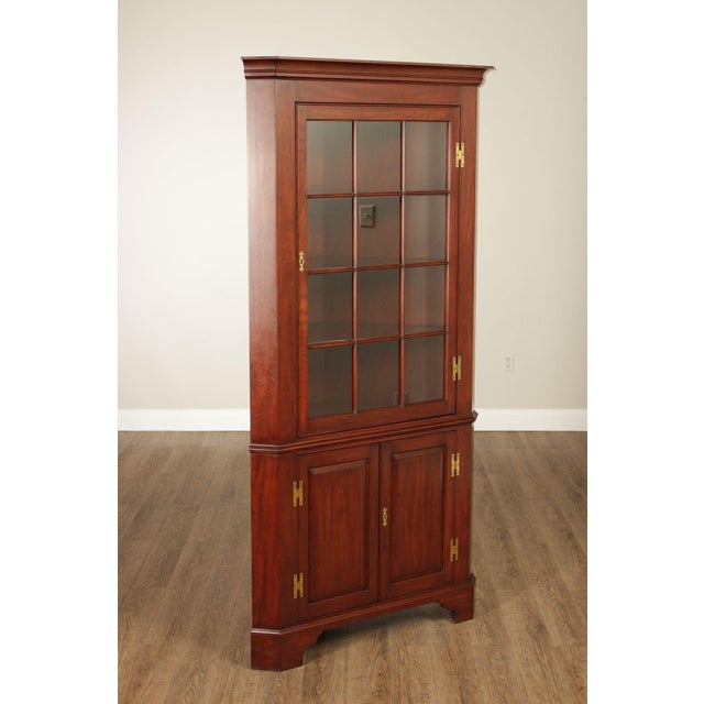 Chippendale Henkel Harris Traditional Cherry Corner Cupboard For Sale - Image 3 of 18