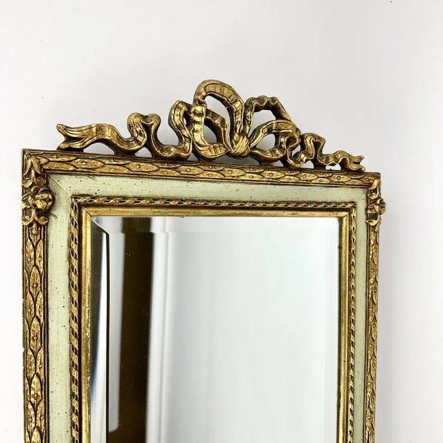 Vintage Gold Plated Wooden Mirror with Wall Console Belgium, 1960s, Set of 2 For Sale - Image 6 of 11