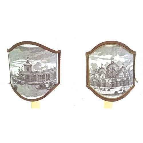 Pair Venice Scenes Ebonized Candleholders For Sale - Image 4 of 6