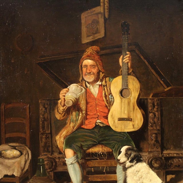 Italian Artist, Genre Scene, 1820, Oil on Canvas, Framed, in Good conditions. Designed before 1890