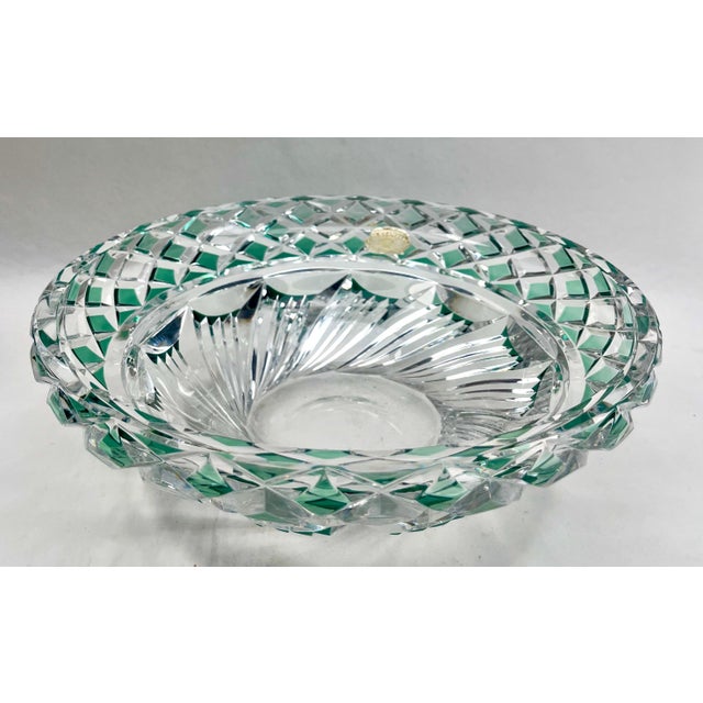 Val Saint lambert Signed and Label Crystal Centerpiece cut to clear, Beautiful Val Saint Lambert circular Crystal Fruit...