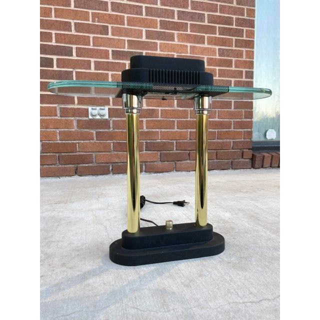 Iconic halogen table lamp with dimmer, Robert Sonneman for George Kovacs, circa 1980s.