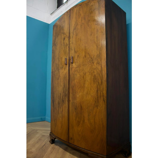 1930s Art Deco Walnut Compact Wardrobe, 1930s For Sale - Image 5 of 10