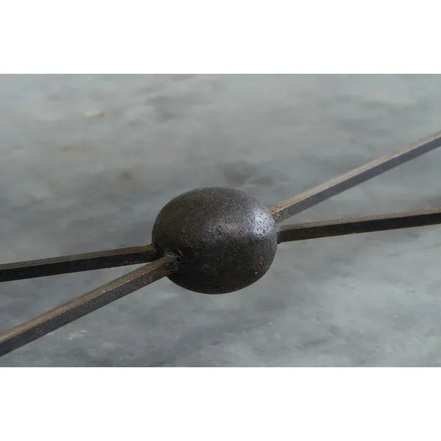 Metal Vintage Art Deco Console Table in Patinated Iron and Tiles, 1950s For Sale - Image 7 of 16