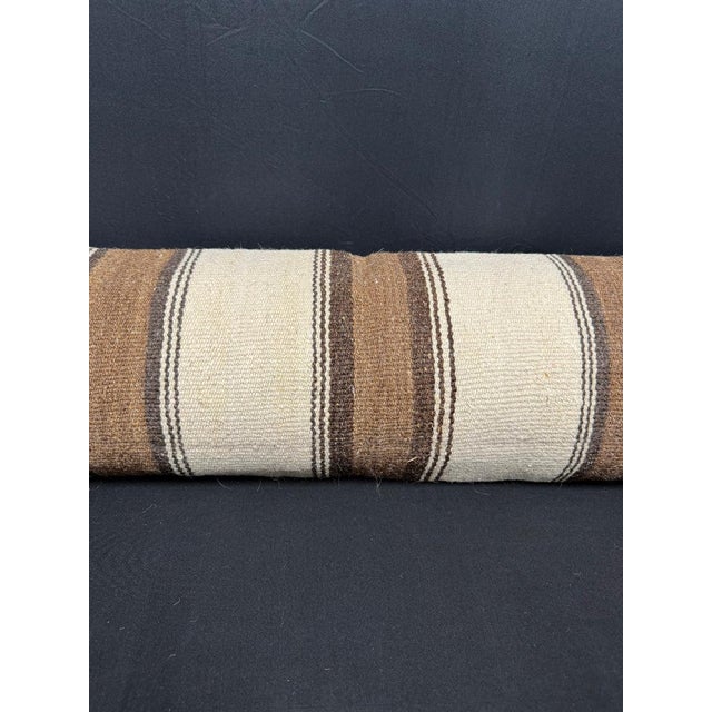 Contemporary Turkish Hemp Pillow Cushion Natural Beige Brown Cushion Cover 12x46 For Sale - Image 3 of 4
