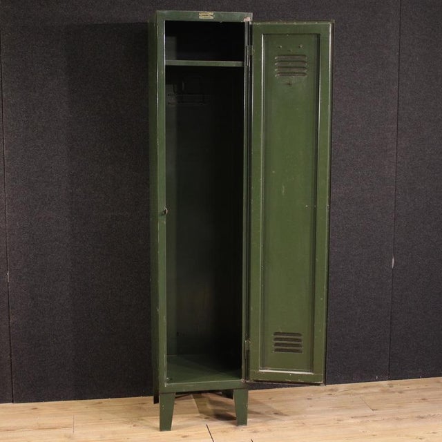 Italian Green Lacquered Metal Cabinet, 1970 For Sale - Image 11 of 13