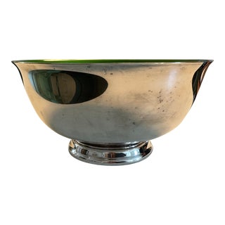 Reed & Barton Silver Plated Bowl With Green Enamel Interior For Sale