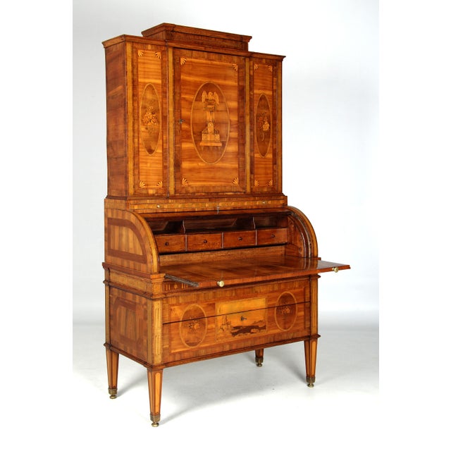 18th Century Louis XVI German Marquetry Secretaire, 1790s For Sale - Image 15 of 18