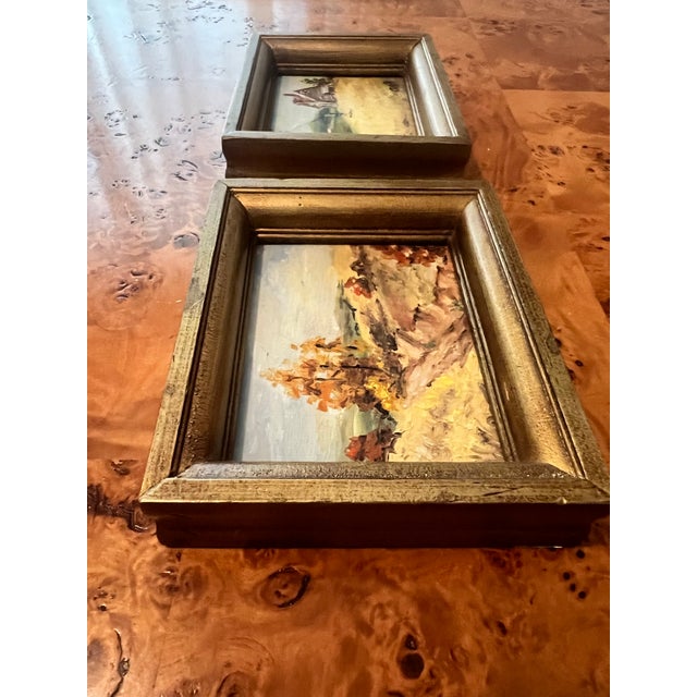 Pair of Vintage Framed Oil Paintings For Sale - Image 4 of 7