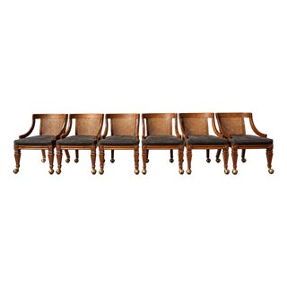 Circa 1960s–1970s Regency Revival Cane-Back Armchairs – Set of 6 For Sale
