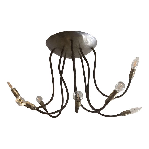 Flexible Metal Ceiling Lamp, 1980 For Sale