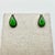 Metal 1950s Vintage Southwestern Navajo Americana Carico Lake Sterling & Green Turquoise Stud Earrings - A Pair For Sale - Image 7 of 12
