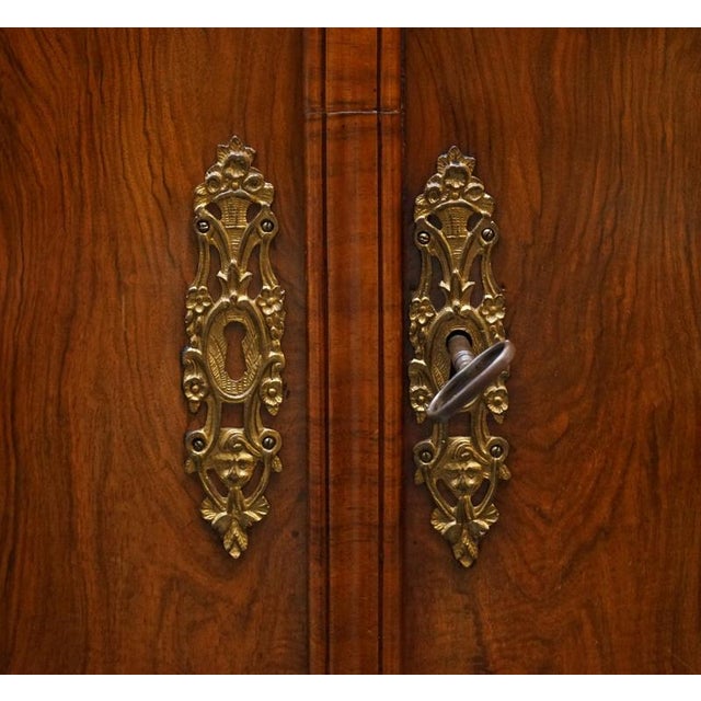 Antique Dutch Louis XV Style Burr Walnut Bombay Linen Press Cabinet, 1750 For Sale - Image 10 of 18