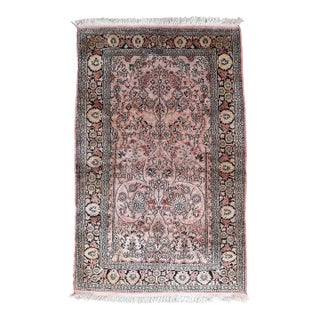 1970s Handmade Vintage Persian Tabriz Silk Rug 3' X 4.9' For Sale