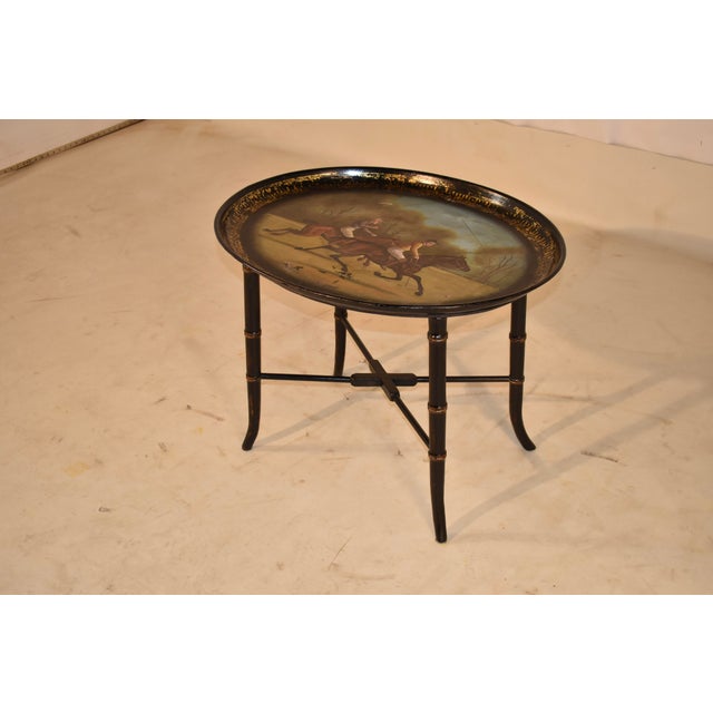 Late 19th Century Painted Tole Tray on Base For Sale - Image 4 of 9