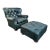 Ralph Lauren Leather Writer’s Chair and Ottoman For Sale