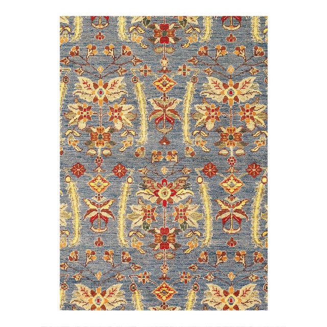 Hand-knotted Farahan rug. Hand-spun 100% lamb's wool with all naturally dyed. employ ancient pot-dying techniques to give...