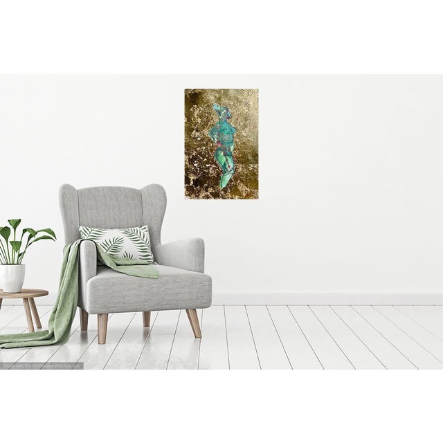 Price reduced: Over 20 people have "liked" this painting, be the one to own it or give it as a gift! Lively ink, gold leaf...