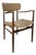 Swedish Armhair in Wood and Brown Fabric, 1970 For Sale