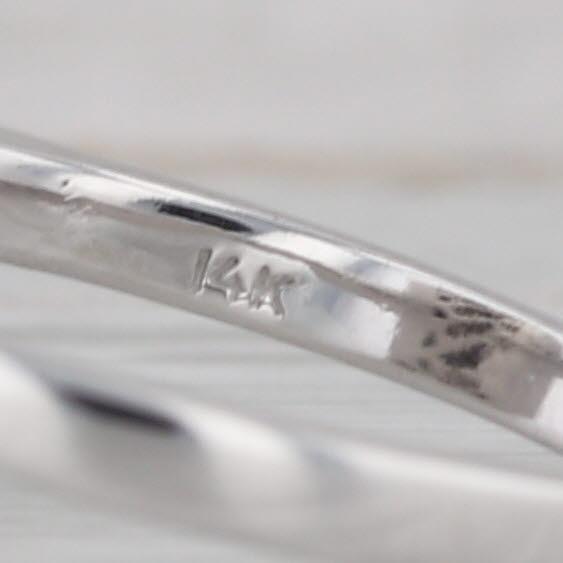 Silver 0.35ctw Diamond Halo Ring 14k White Gold Size 7 For Sale - Image 8 of 9