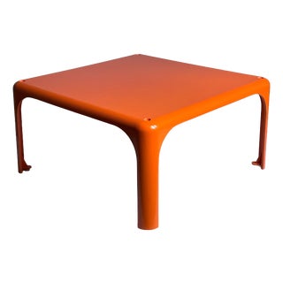 Orange Demetrio 45 Stacking Table by Vico Magistretti for Artemide, 1970s For Sale