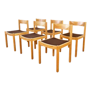 1963 Robert and Trix Haussmann Oak Dining Chairs - Set of 6