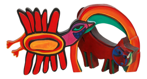 Rainbow with Cat Sculpture by Corneille