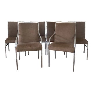 1980s Pierre Cardin for Dillingham Chrome Dining Chairs - Set of 6 For Sale