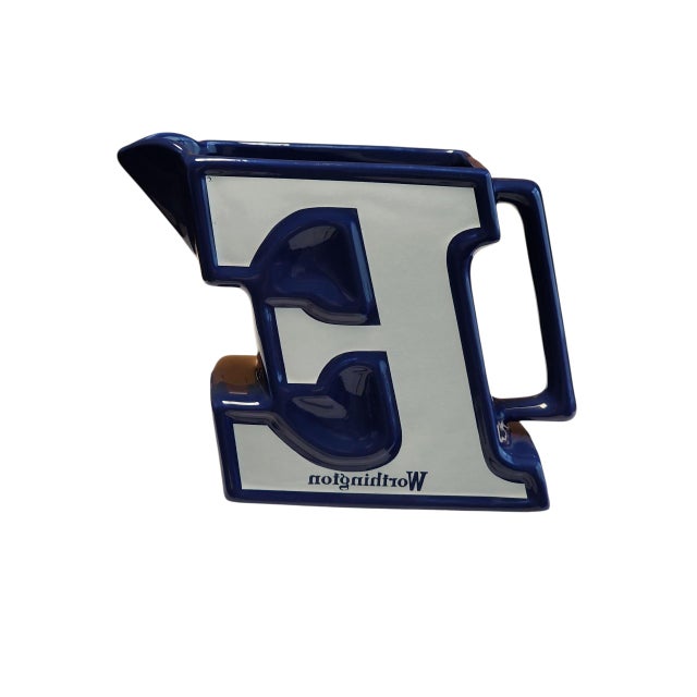 Mid-Century Modern Vintage English Worthington's E Ale Pub Water Pitcher For Sale - Image 3 of 6