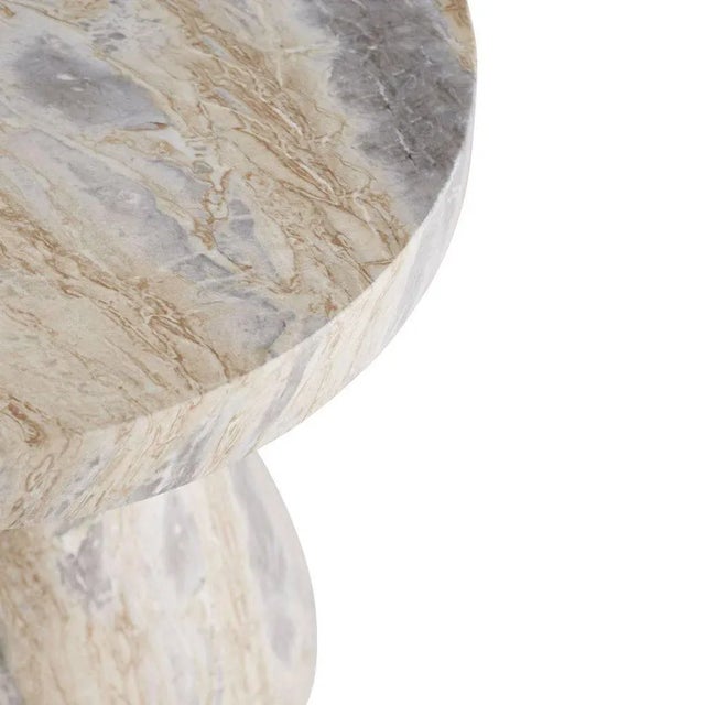 Arteriors Home Small Serafina Accent Table in Sahara Faux Marble For Sale In Dallas - Image 6 of 8