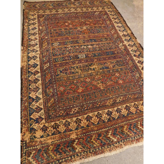 Distressed Antique Sumac Rug. For Sale In Los Angeles - Image 6 of 13