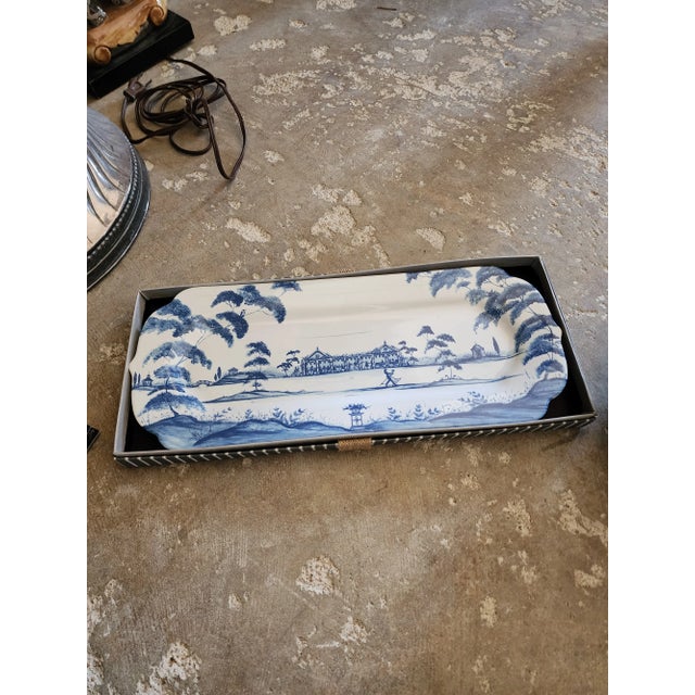 White Juliska Blue and White Platter For Sale - Image 8 of 9