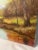 Burnt Orange Vintage Traditional Impressionist Still Life Autumn Landscape Original Oil Painting, Chartreuse, Copper, Orange For Sale - Image 8 of 11