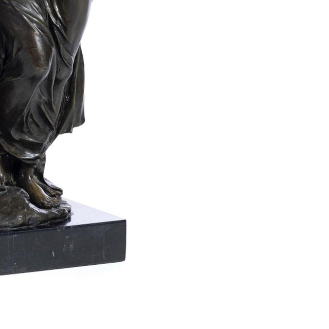 Émile Louis Picault, The Maiden Reflects, Bronze on Marble Base For Sale - Image 5 of 6