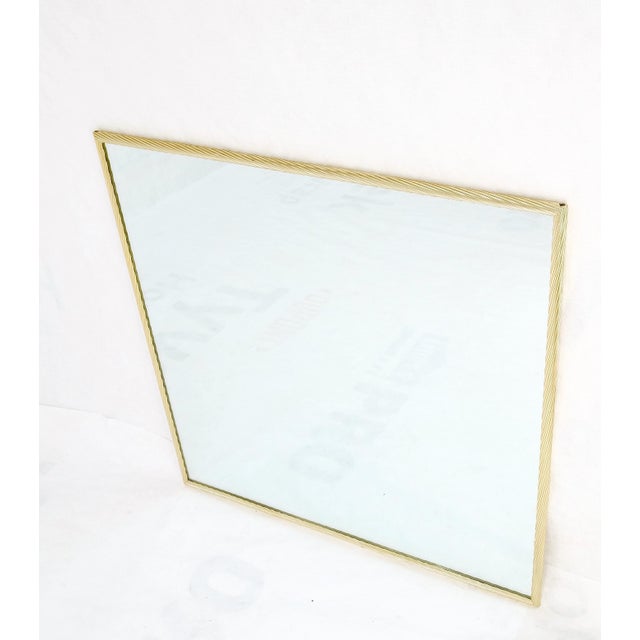 Yellow Aluminum Rope Edge Square Italian Mid Century Modern Wall Mirror For Sale - Image 8 of 10