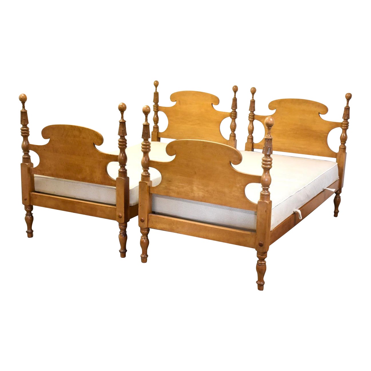 Solid Maple Vintage Twin Beds a Pair Chairish
