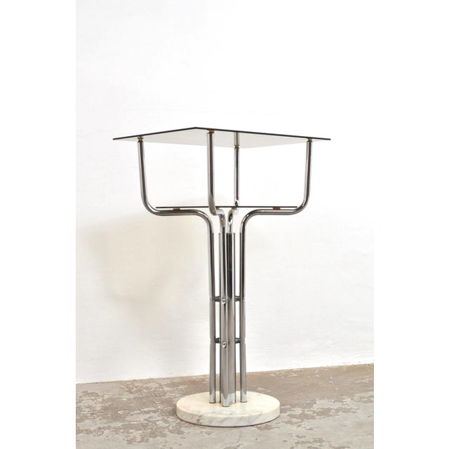 Vintage Side Table in Marble and Glass, 1950s For Sale - Image 3 of 11