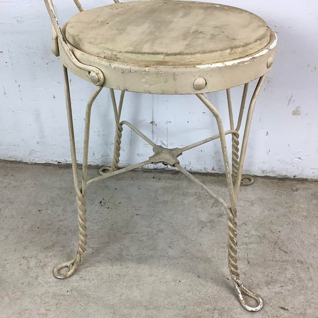 Vintage Wrought Iron Ice Cream Parlor Chair For Sale - Image 10 of 12